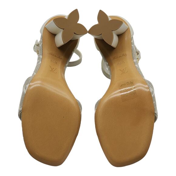 Louis Vuitton Monogram Denim Silhouette Sandals in Ivory (36.5) - Picture 6 of 8